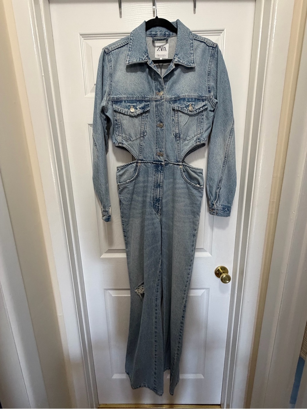 ZARA Cutout Denim Jumpsuit